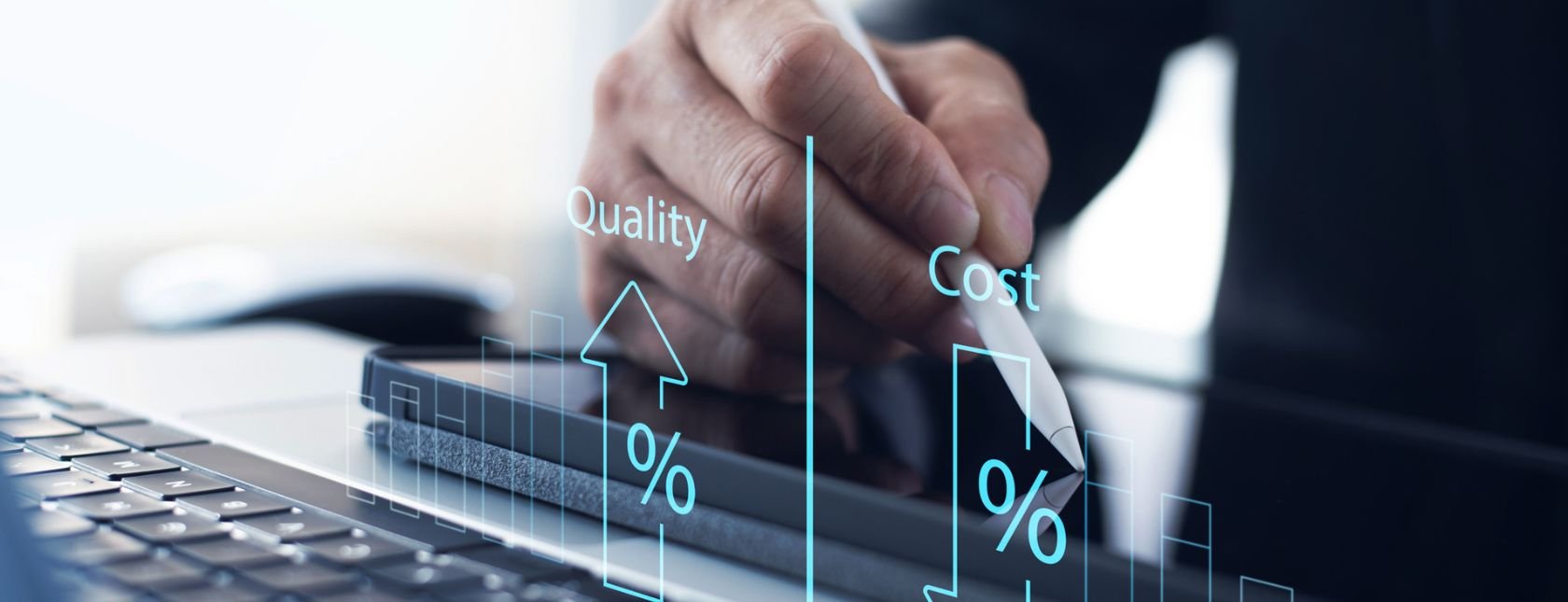 Working on digital tablet with quality control