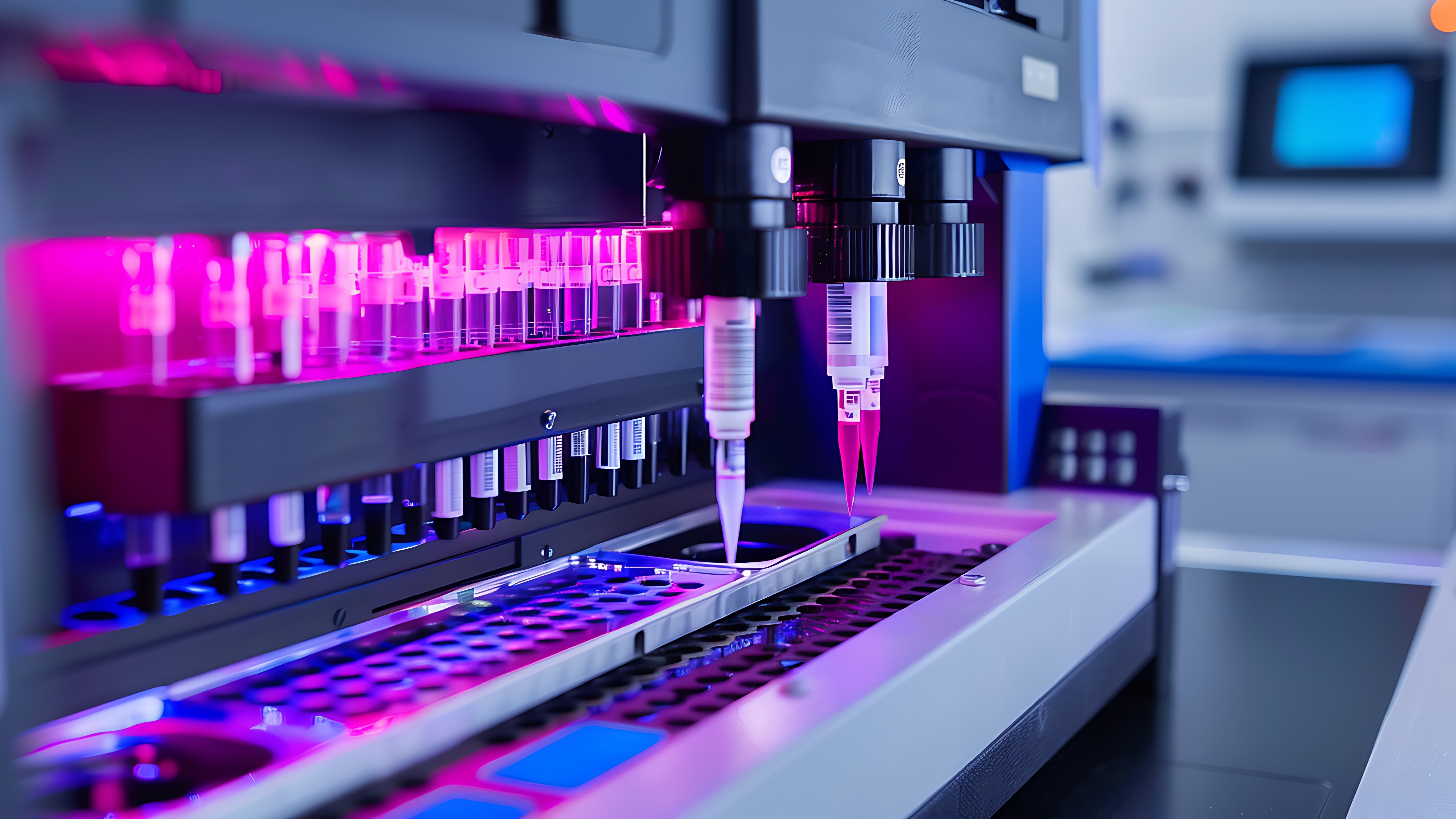 Automated laboratory equipment processing medical samples, representing innovation and compliance in in-vitro diagnostics.