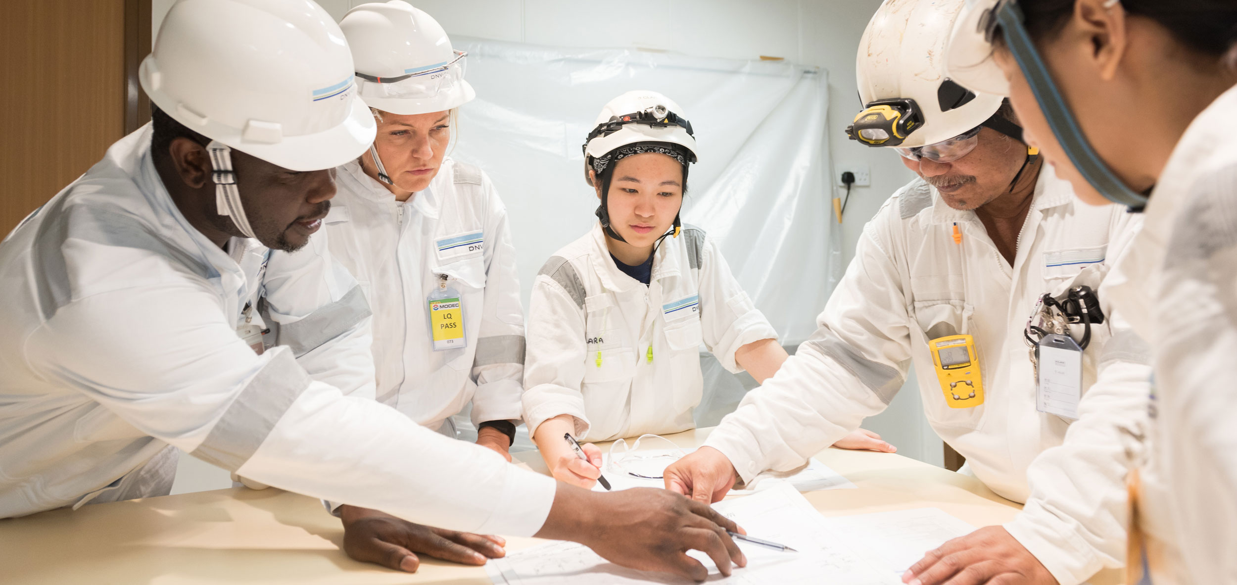 Surveyors on board an FPSO