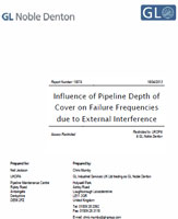 Report: Influence of pipeline depth of cover on failure frequencies due to external interference